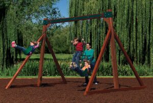 Classic Free-Standing Swing Beam with Belt Swings and Trapeze