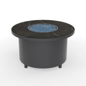OW Lee 42" Santorini Gas Fire Pit in Palazzo Black