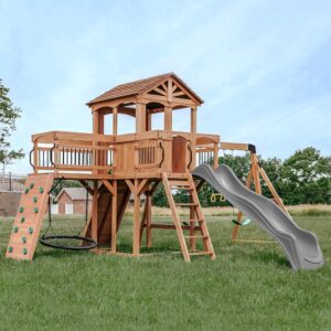 Backyard Discovery Sterling Point Swing Set with Wave Slide